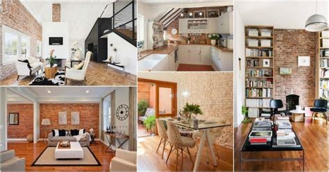 One Brick Wall in the Room Ideas - Top Dreamer