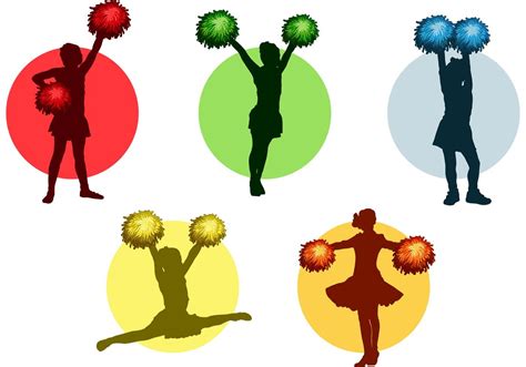 Cheerleader with Pom poms Vector Pack 82429 Vector Art at Vecteezy