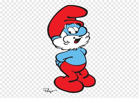 Smurf character illustration, Papa Smurf Smurfette Logo The Smurfs, smurfs, hand, cartoon ...