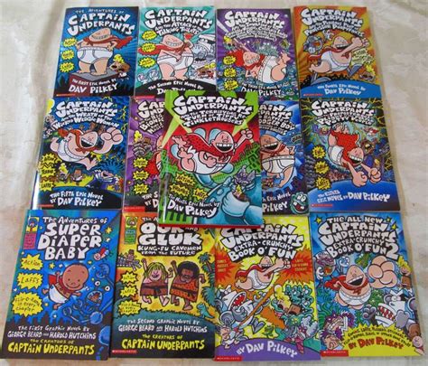 Lot of 13 Captain Underpants 1-9 + Super Diaper Baby, Ook & Gluk by Dav Pilkey | Baby diapers ...