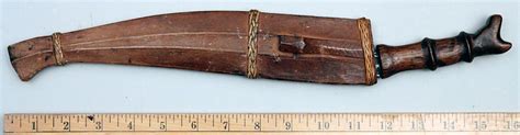 Philippine Bolo Knife with a Wooden Dog's Head Profile Hilt