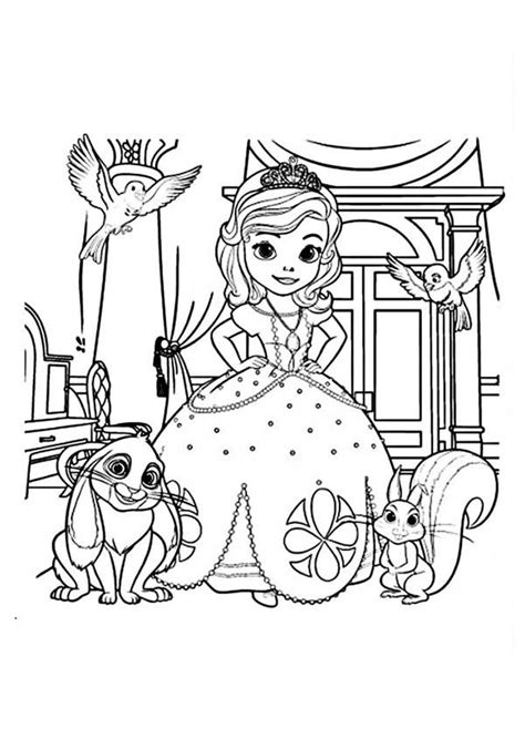 Picture of Princess Sofia and Friends in Sofia the First Coloring Page