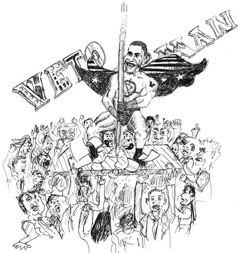 Cartoon: Veto-man holds congressional power - The Huntington News