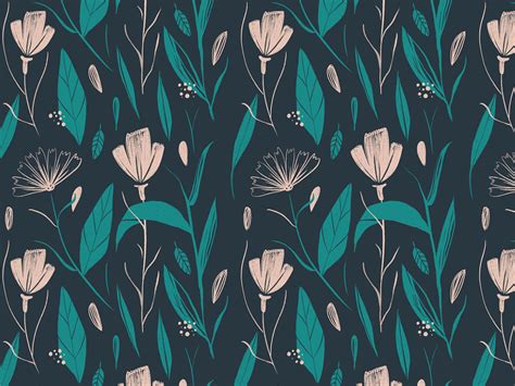 Dark Floral Pattern by Marina Astudillo on Dribbble