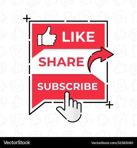 Like share comment subscribe and share icon Vector Image