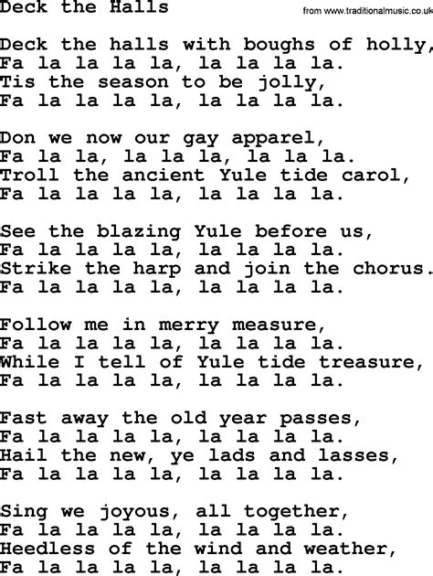 Deck The Halls, by The Byrds - lyrics with pdf