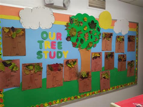 Tree Study - preschoolers made a tree , labeled the parts of a tree with some help and decorated ...