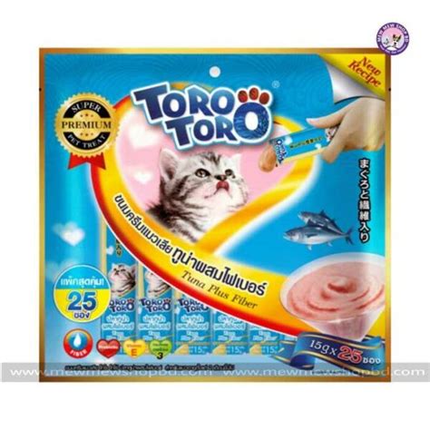 25 Pcs Toro Toro Lickable Treat Tuna Plus Fiber (15g*25Pcs) - MewMewShopBd