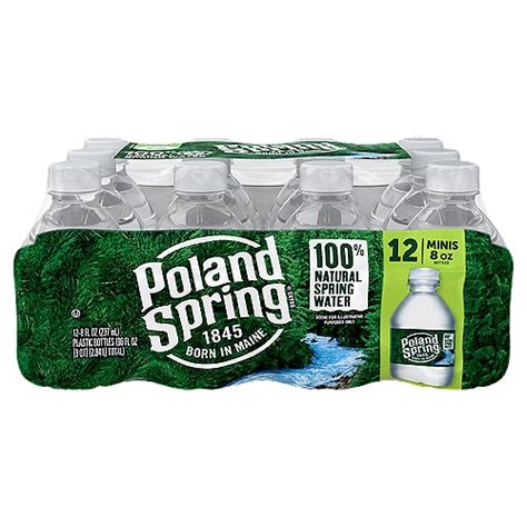 POLAND SPRING Brand 100% Natural Spring Water, 8-ounce mini plastic bottles (Pack of 12) - The ...