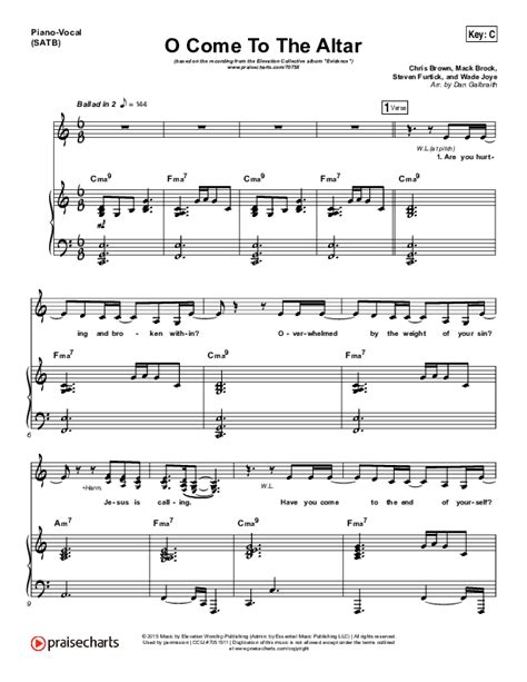 O Come To The Altar Sheet Music PDF (Elevation Collective / Chris Brown / Israel Houghton ...