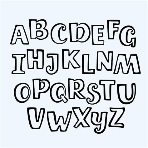 Premium Vector | Funny hand drawn outline alphabet capital font