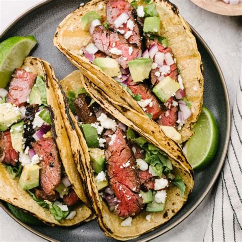 Tender and Charred Skirt Steak Tacos - Our Salty Kitchen