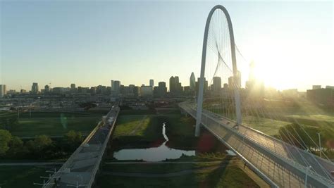 Dallas Skyline at Sunrise Aerial Stock Footage Video (100% Royalty-free ...