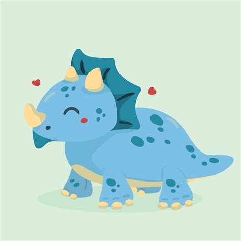 Premium Vector | Cute dinosaur triceratops