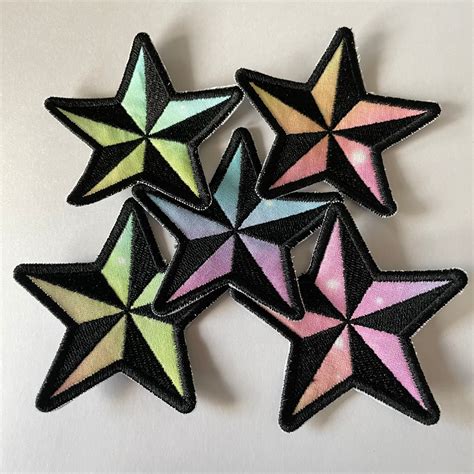 Black star patch pastel galaxy patch alt patches punk | Etsy