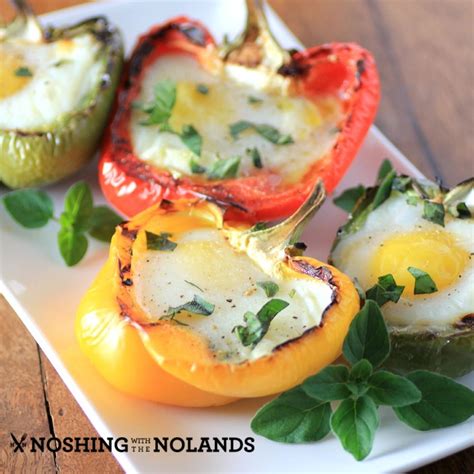 Grilled Peppers with Eggs | FaveHealthyRecipes.com