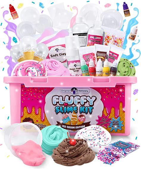 Amazon.com: Original Stationery Fluffy Slime Kit for Girls Everything ...