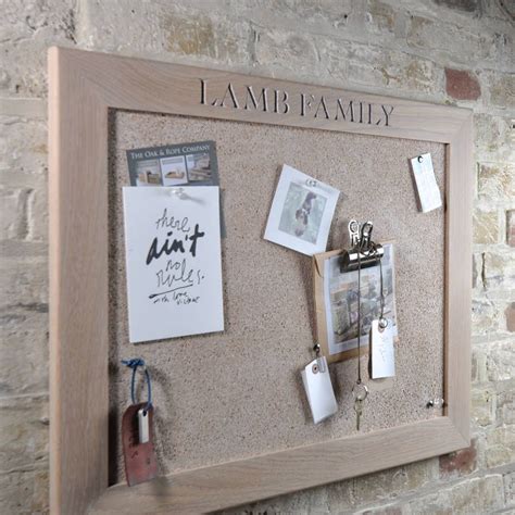 Personalised White Oiled Oak Cork Or Chalk Notice Board | Kitchen ...