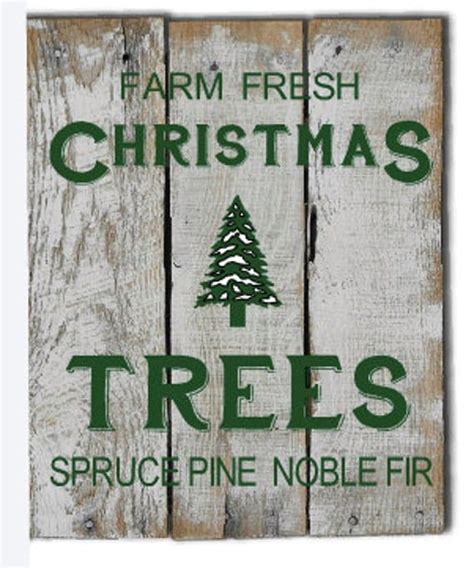 Items similar to Farm Fresh Christmas Tree Sign - Vintage Christmas - Country Christmas - Rustic ...