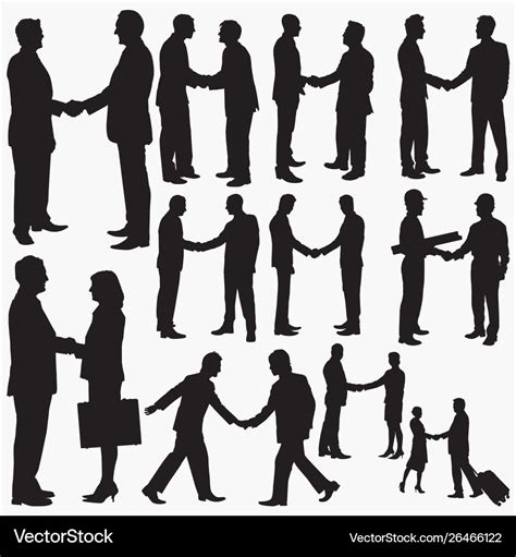 Businessman-shaking-hands silhouettes Royalty Free Vector