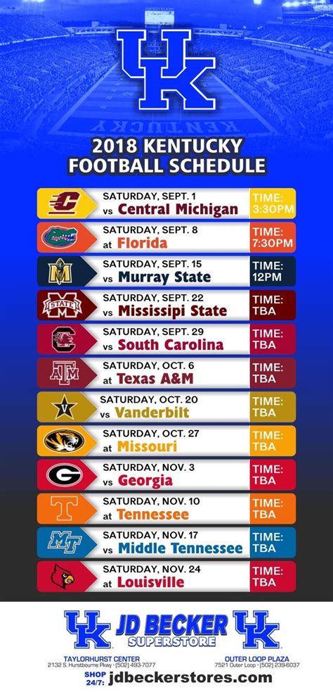 Ky Football Schedule Printable