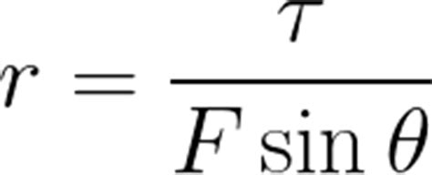 Length of the lever arm (given force,angle and torque)