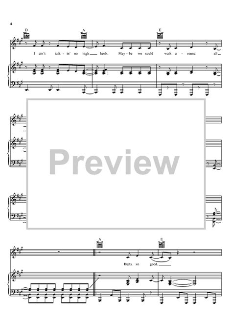 Hurts So Good" Sheet Music by John Cougar Mellencamp for Piano/Vocal/Chords - Sheet Music Now