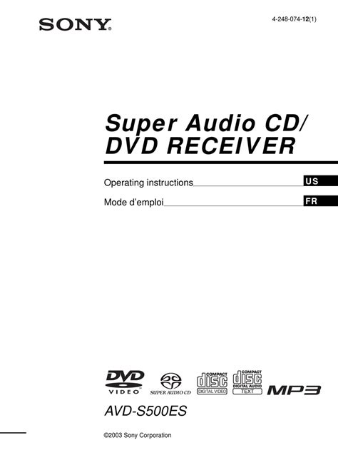 SONY AVD-S500ES OPERATING INSTRUCTIONS MANUAL Pdf Download | ManualsLib