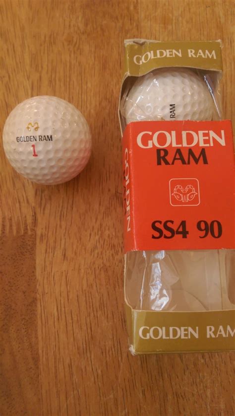 3 Vintage Golden Ram Golf Balls in Original SleeveLincoln