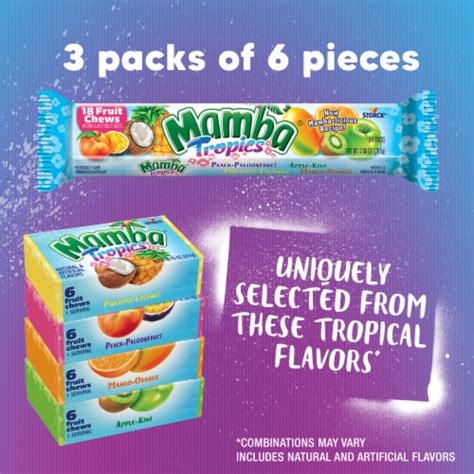 Mamba® Tropics Fruit Chews Chewy Candy Stick Pack, 18 ct - Smith’s Food and Drug