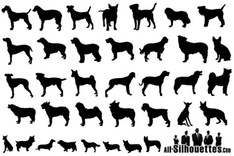 Vector Dogs Silhouettes Free Pack | Dog silhouette, Silhouette free ...