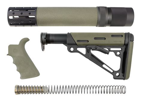 AR-15 / M16 Kit: OverMolded Beavertail Grip, Rifle Length Forend with ...