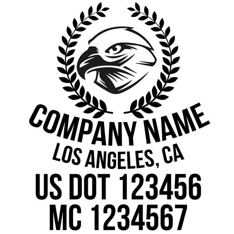 USDOT Template Company Name Truck Decal with Location, USDOT, MC, (Set ...