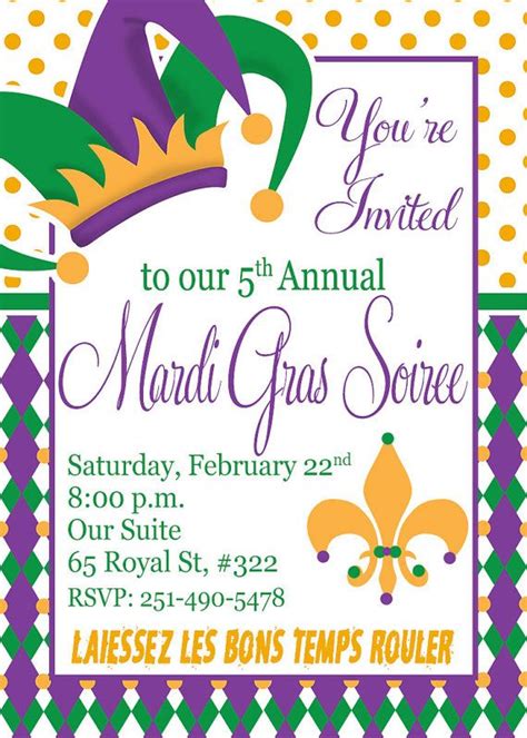 Mardi Gras Digital Invitation Print Your Own by MemoriesToo, $15.00 | Carnaval