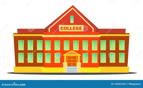 College Building Vector. Modern University Academy. Isolated Flat ...