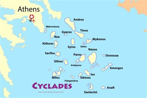 Athens islands map - Greek islands near Athens map (Greece)