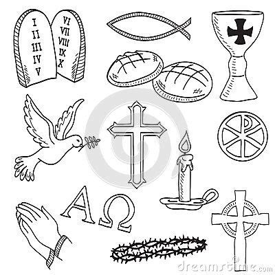 Christian hand-drawn symbols illustration | Biblical symbols, Christian ...