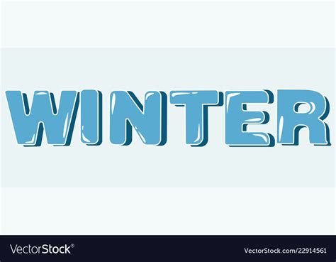 Winter blue lettering in capital letters Vector Image