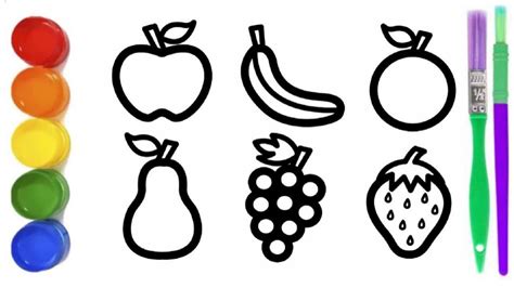 Drawing Fruits for Kids / Easy Drawing / Kids Song in 2022 | Easy ...