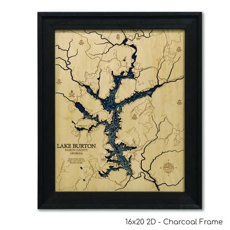 Lake Burton Lake, Custom Wood Map, Lake Map, 3D Wall Art, Contour Map ...