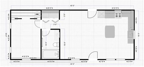 Shed to Home 16x40 Floor Plan | Shed house plans, Shed to tiny house, Tiny house floor plans