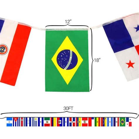 Latin America 20 Countries String Flags - Anley Flags