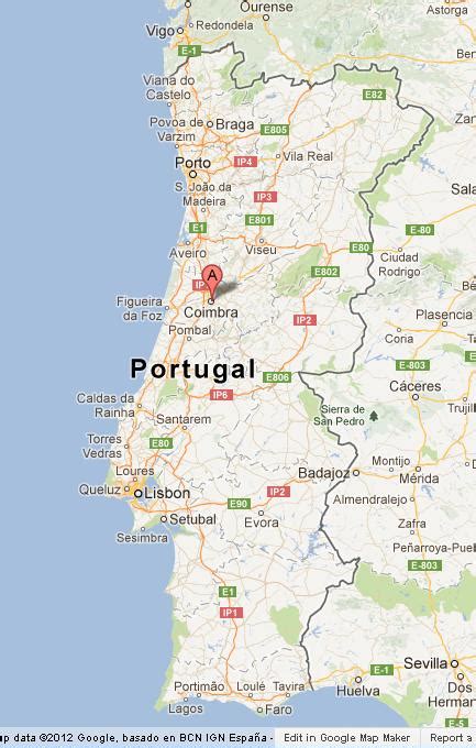 Coimbra on Portugal Map