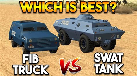 FIB TRUCK VS SWAT TANK - GTA SAN ANDREAS (WHICH IS BEST?) - YouTube