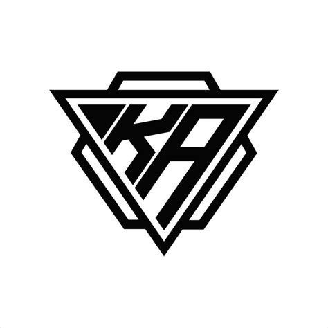 KA Logo monogram with triangle and hexagon template 16569899 Vector Art ...