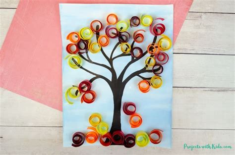 How to Make a Beautiful Fall Tree Art Project - Projects with Kids