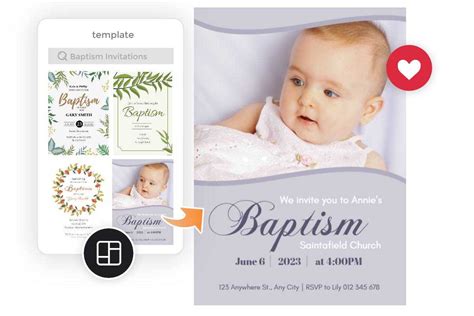 Printable Templates of Baptism Invitations Online (Free) | Fotor