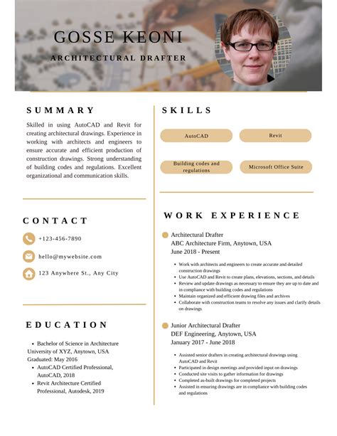 Architectural Drafter Resume Template 2024 - Download in Word, PDF