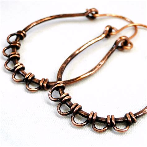 Hammered Copper Wire Wrapped Jewelry Petals Hoop by KariLuJewelry