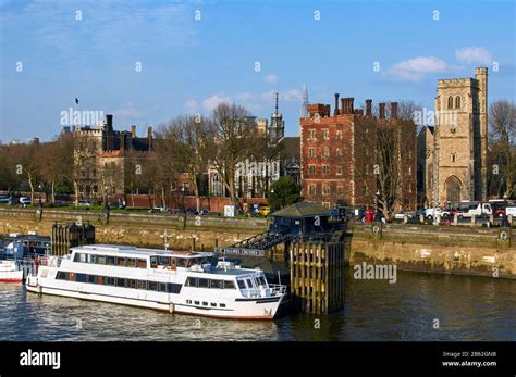 Lambeth Palace and St Mary-at-Lambeth church, near Lambeth Bridge ...